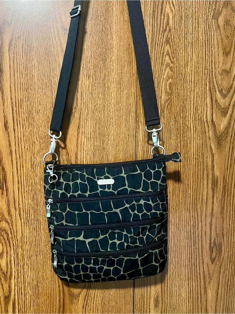 Crossbody Bag in Animal Print Black and Tan